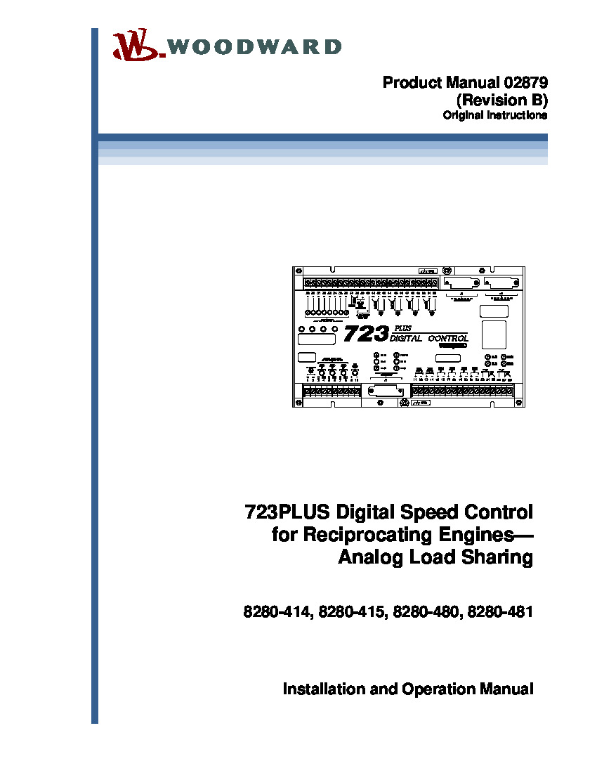 High Voltage, Low-Speed Model 8280-481 from Woodward 723PLUS